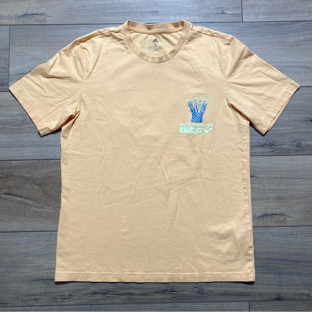 Adidas Mens Big Bucket Energy Graphic Short Sleeve T-Shirt Size‎ Small Orange